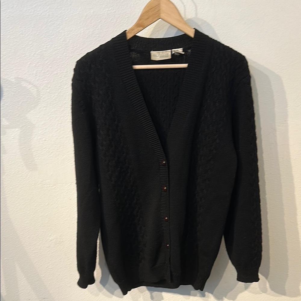 VTG Nordstrom Black Wool Cardigan